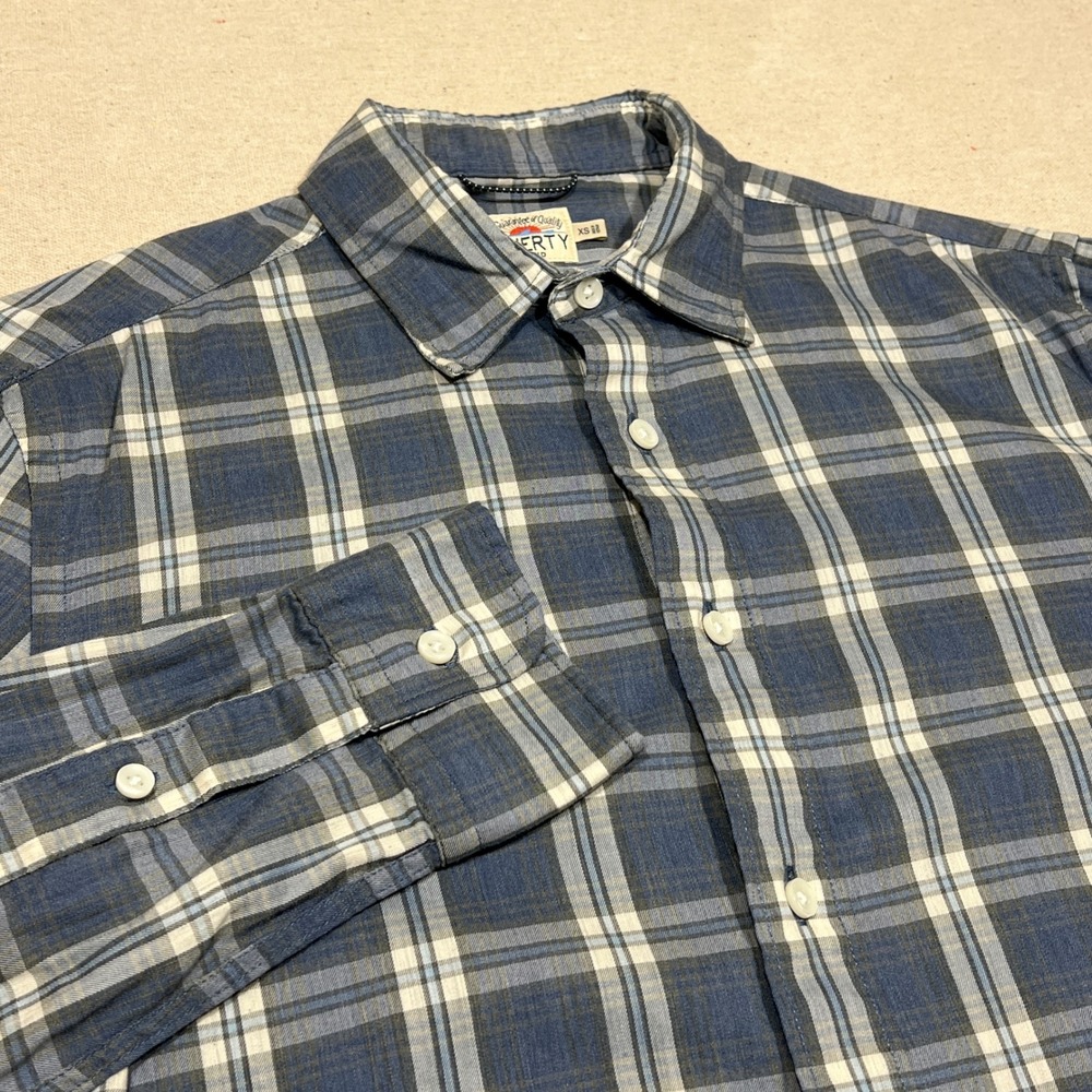 Faherty Brand Mens XS Plaid‎ Button Down Long Sleeve Shirt Supima Cotton Blend